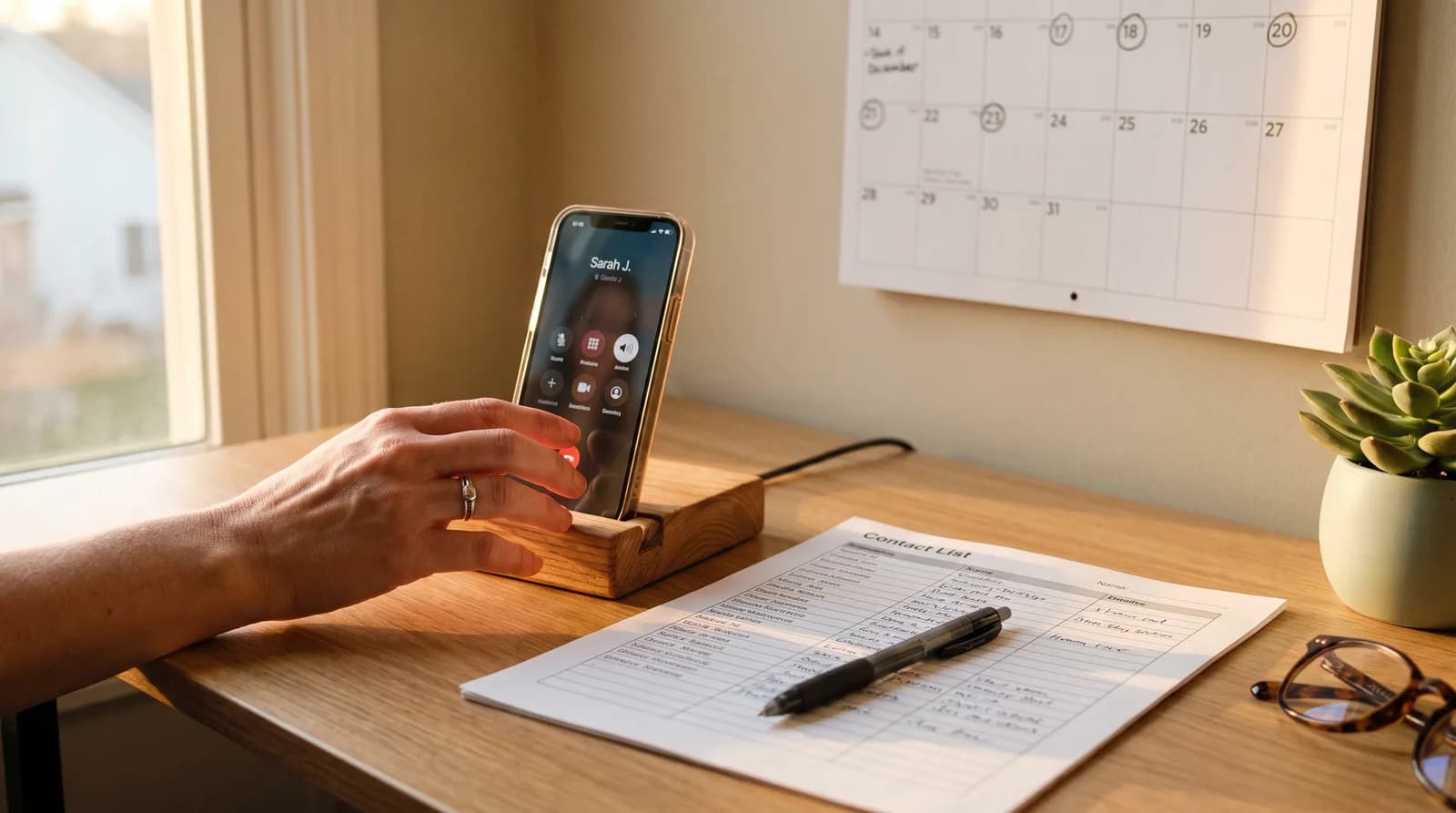 An AI agent placing automated outbound reminder and follow-up calls from a small-business contact list